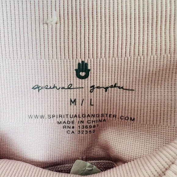 Spiritual Gangster Size M/L Metta Ribbed High Waist Seamless Leggings Pink Rose - Picture 9 of 10